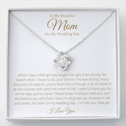 To My Beautiful Mom on My Wedding Day Love Knot, Mother of the Bride Gift