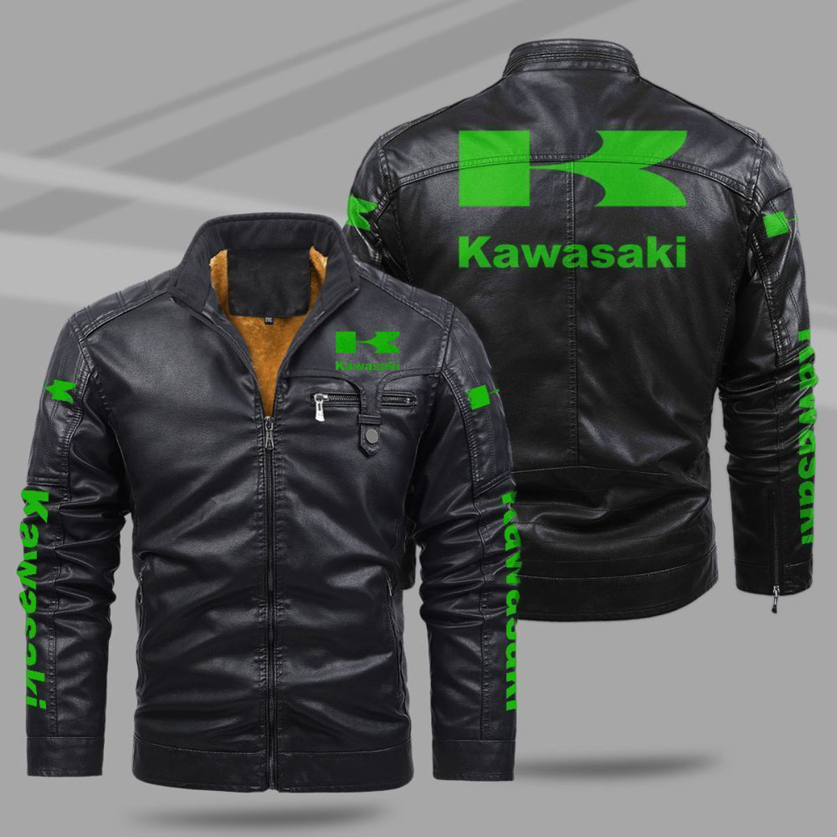 KWSK Jacket KWSK Fleece Leather Jacket V02