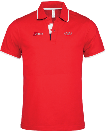 Audi RS Polo Shirt Men border neck