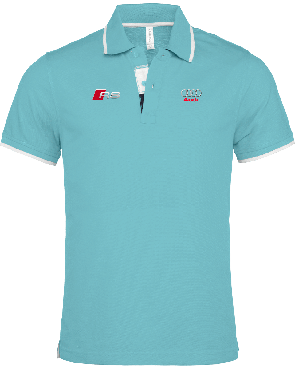 Audi RS Polo Shirt Men border neck