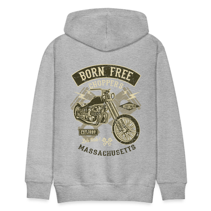 Born Free Choppers Motorcycle Men’s Premium Hoodie - heather grey