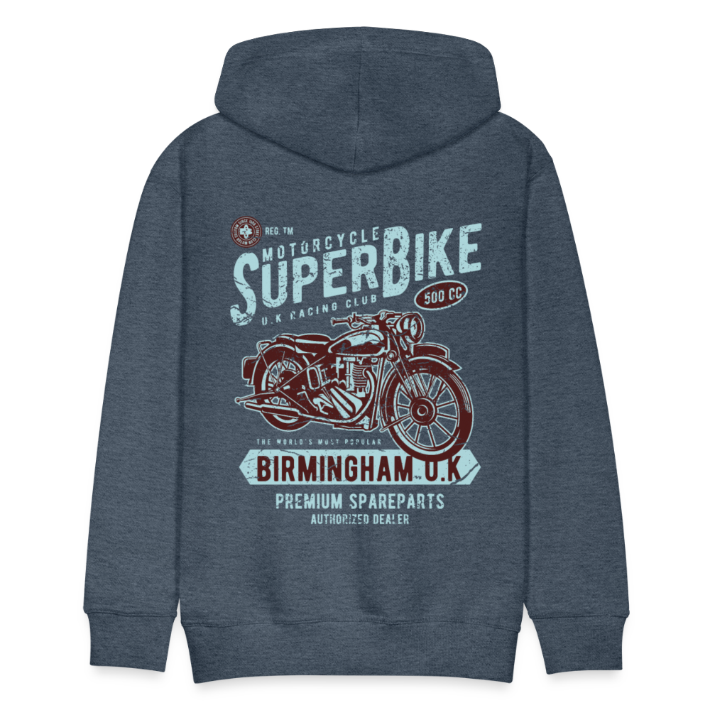 Super Bike Motorcycle Men’s Premium Hoodie - heather denim