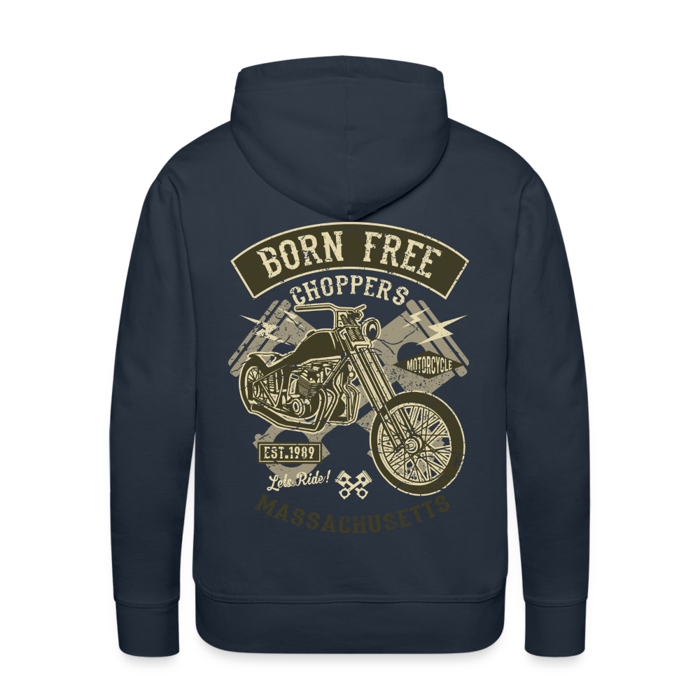 Born Free Choppers Motorcycle Men’s Premium Hoodie - navy