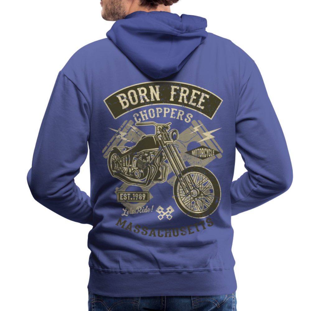 Born Free Choppers Motorcycle Men’s Premium Hoodie - royal blue