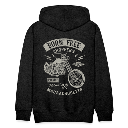 choppers Born Free Motorcycle Men’s Premium Hoodie - charcoal grey