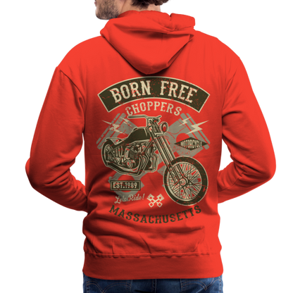 Born Free Choppers Motorcycle Men’s Premium Hoodie - red