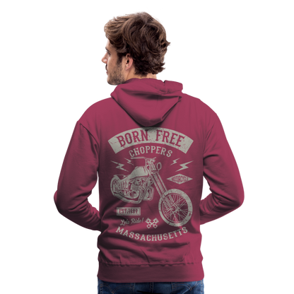 choppers Born Free Motorcycle Men’s Premium Hoodie - bordeaux