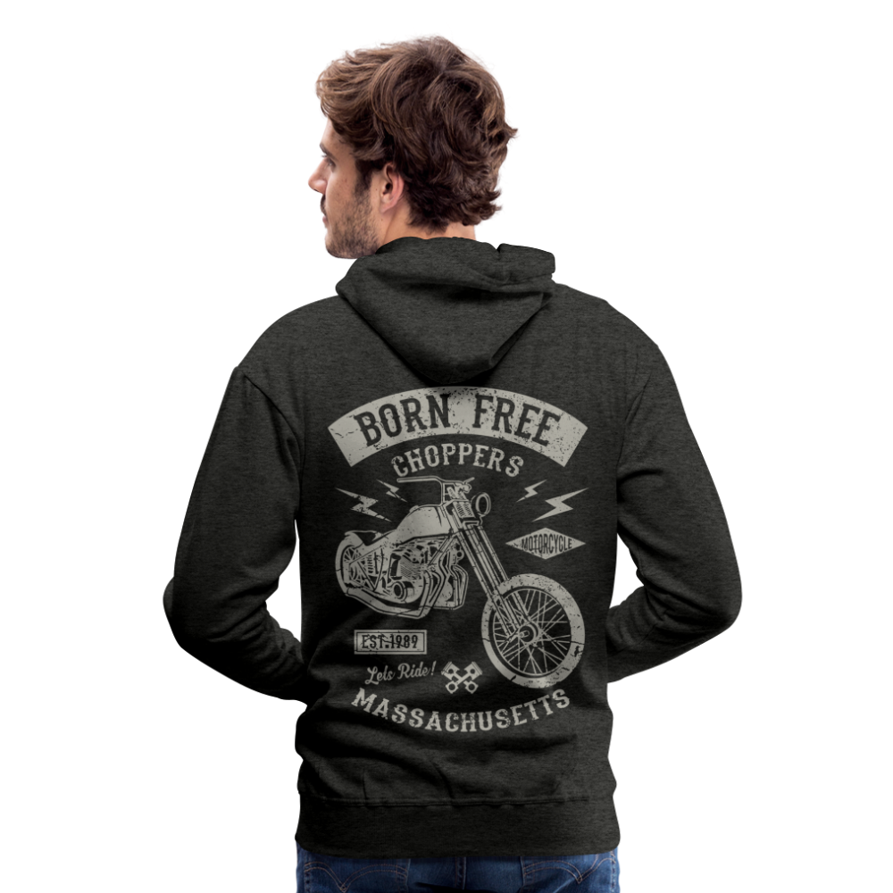 choppers Born Free Motorcycle Men’s Premium Hoodie - charcoal grey