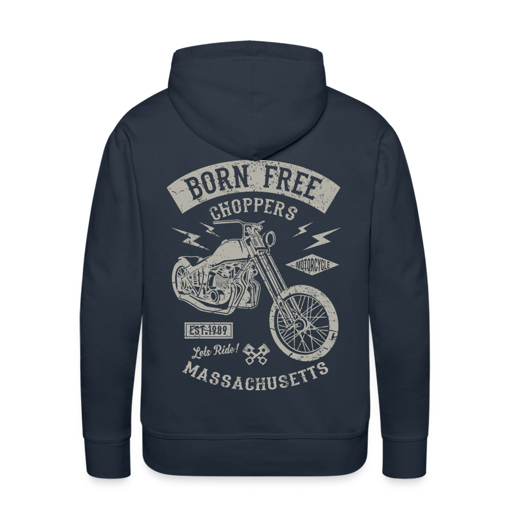 choppers Born Free Motorcycle Men’s Premium Hoodie - navy