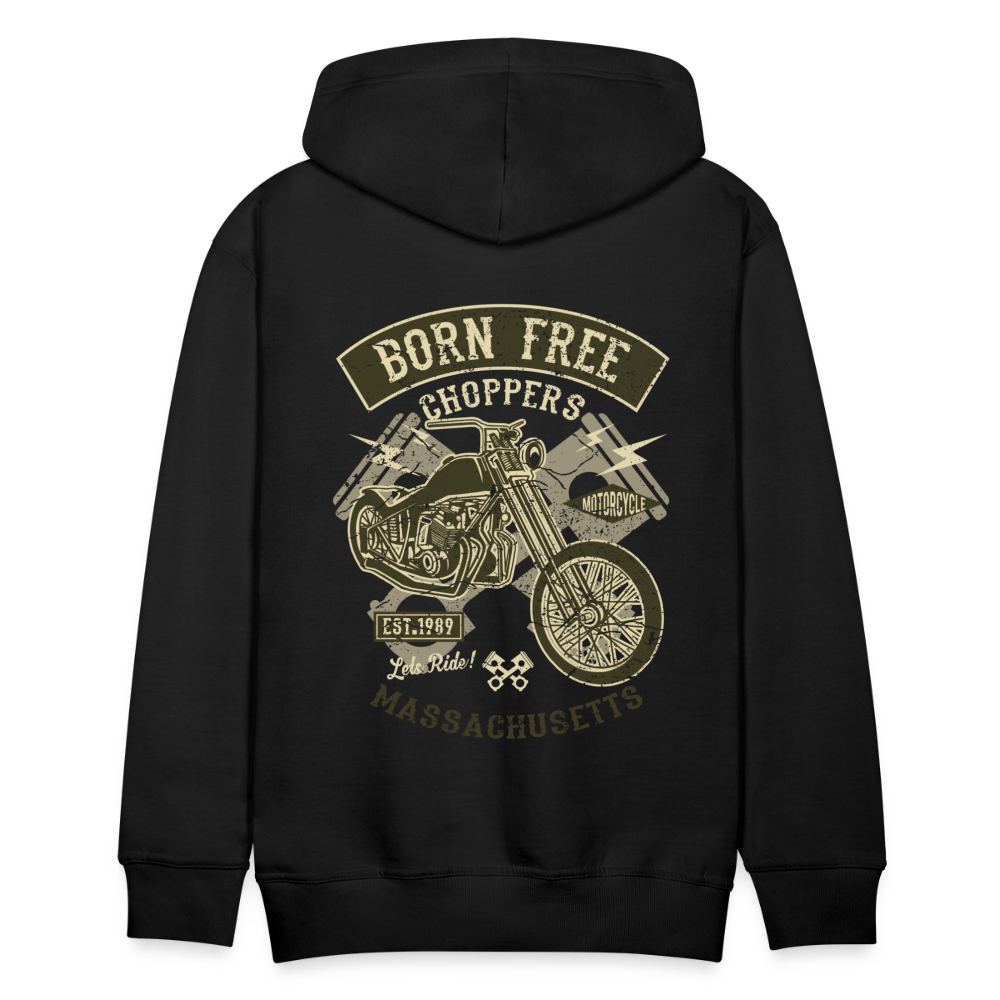 Born Free Choppers Motorcycle Men’s Premium Hoodie - black