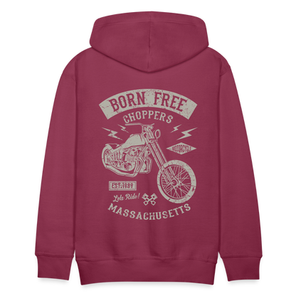 choppers Born Free Motorcycle Men’s Premium Hoodie - bordeaux