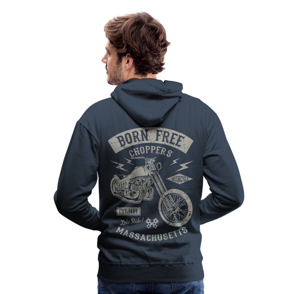 choppers Born Free Motorcycle Men’s Premium Hoodie - navy