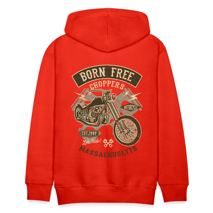 Born Free Choppers Motorcycle Men’s Premium Hoodie - red