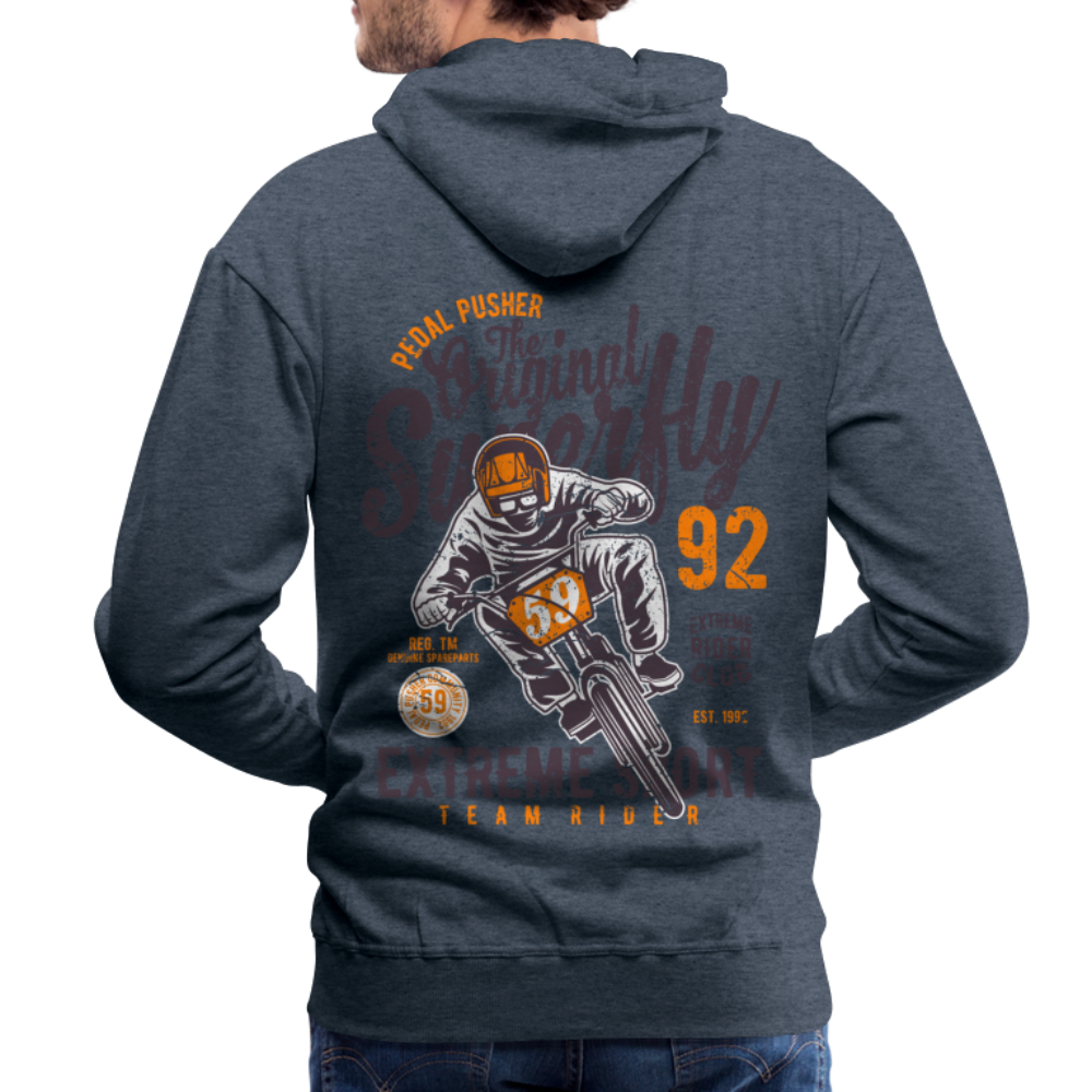 Pedal Pusher Extreme Sport Men’s Premium Hoodie - heather denim