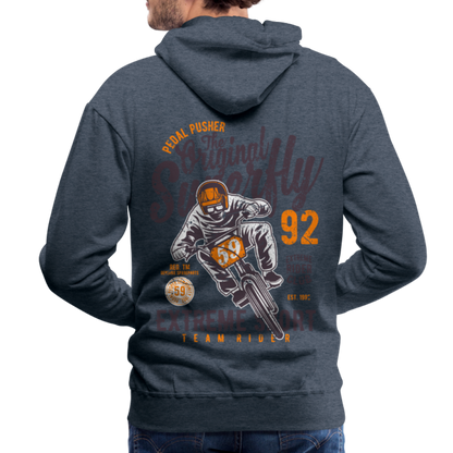 Pedal Pusher Extreme Sport Men’s Premium Hoodie - heather denim