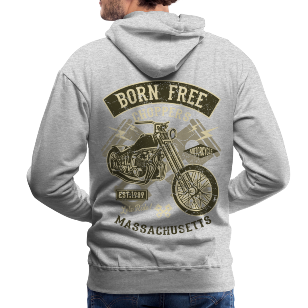 Born Free Choppers Motorcycle Men’s Premium Hoodie - heather grey