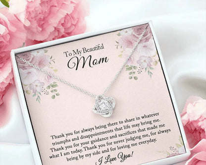 Thank You For Always Being There &#8211; To My Beautiful Mom Love Knot, Mom Birthday Gift, Mother&#8217;s Day Gifts