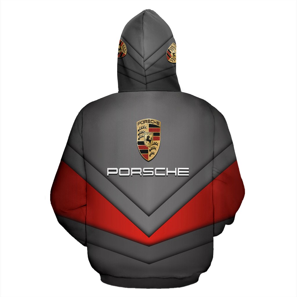 Porsche Unisex Hoodies Black Red 3D V46