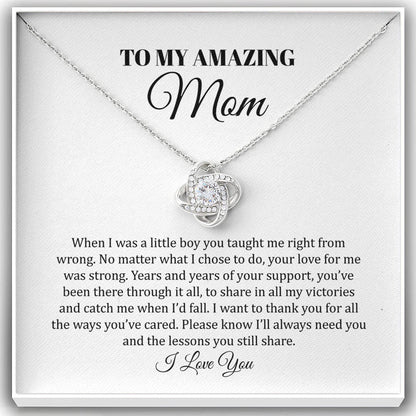 To My Amazing Mother No Matter What Love Knot, Mom Necklace, Mom Birthday Gift, Mother&#8217;s Day Gifts