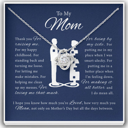 Thank You For Raising Me Love Knot, Mom Necklace, Mom Birthday Gift, Mother&#8217;s Day Gifts