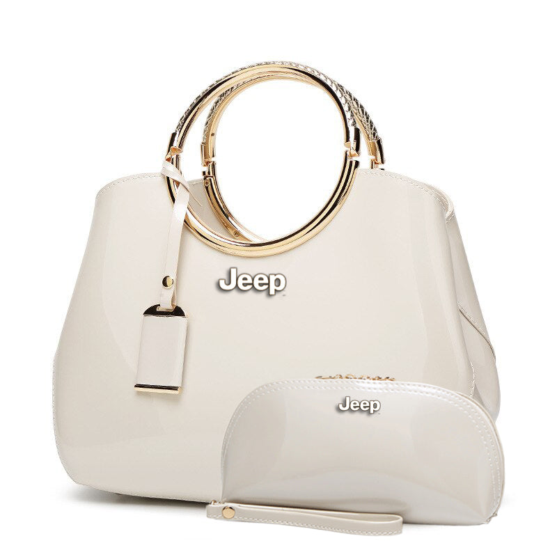 Jeep Deluxe Women Handbag With Free Matching Wallet-bag-Driver Apparel-Beige-Driversapparel.com