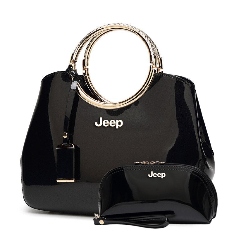 Jeep Deluxe Women Handbag With Free Matching Wallet-bag-Driver Apparel-Black-Driversapparel.com