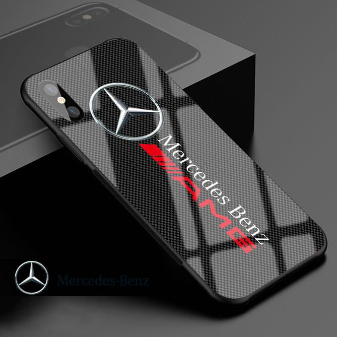 Mercedes Toughened Glass Anti-Fall Protective Iphone Cover