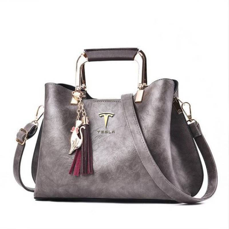 Tesla Deluxe Handbag For Women-bag-Driver Apparel-Grey-Driversapparel.com