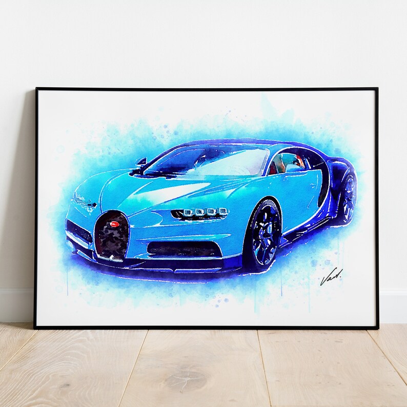 Watercolor Supercar Art Print - Unique Gift for Car Enthusiasts