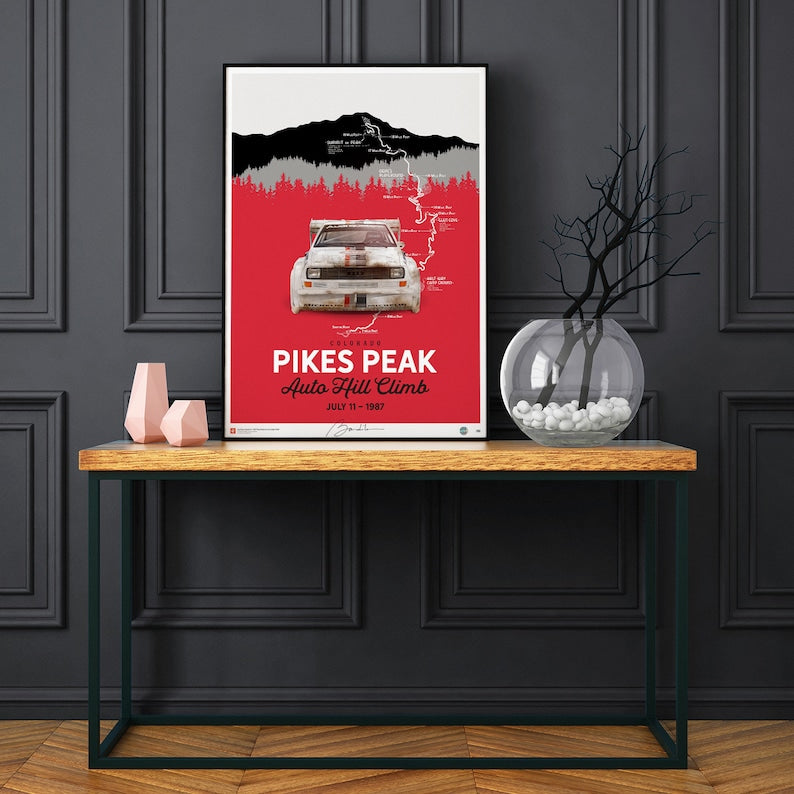 Audi Quattro S1 Pikes Peak 1987 Collectors Poster