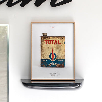 Total Vintage Oil Can Print Poster for Car Enthusiasts