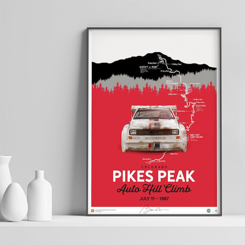 Audi Quattro S1 Pikes Peak 1987 Collectors Poster