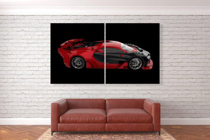 Revved-Up Red & Black Sports Car Wall Art