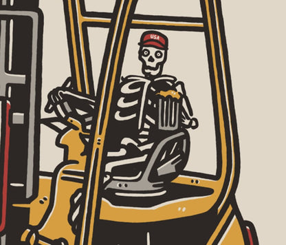 Certified Forklift Fun: USA's Sober Skeleton