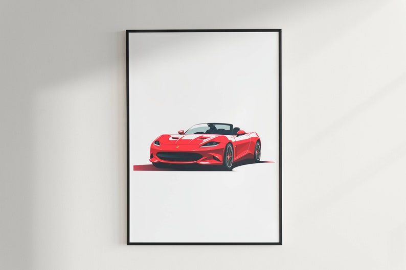 Minimalist Sports Car Collection: Digital Prints for Boys' Rooms