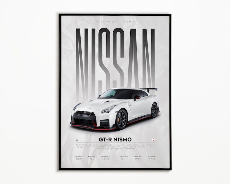 Nissan GT-R Nismo: Iconic Hyper Car Poster_driver_clothing_drivi.store