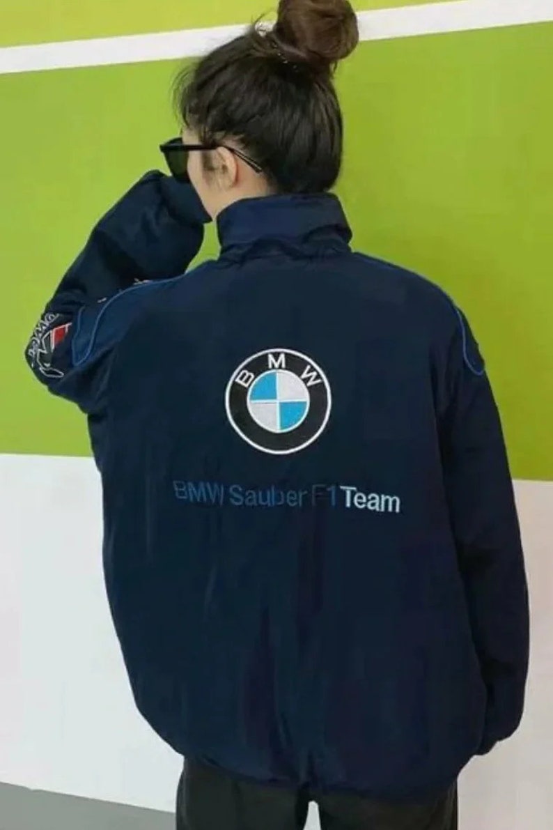 Vintage Racing Collection: Blue BMW Bomber Jacket