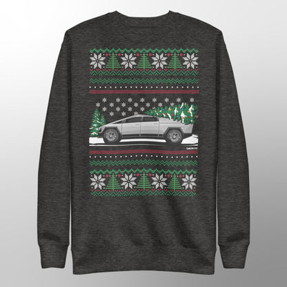 Maglione di Natale Brutto - Tesla Cybertruck -- Maglione Natalizio Brutto - Regalo per le Feste per gli Appassionati di Auto, Regalo di Natale Divertente, Regalo Tesla, Regalo Cybertruck