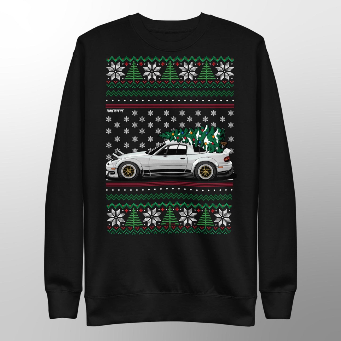 Maglione di Natale Brutto - Mazda Miata in Bianco