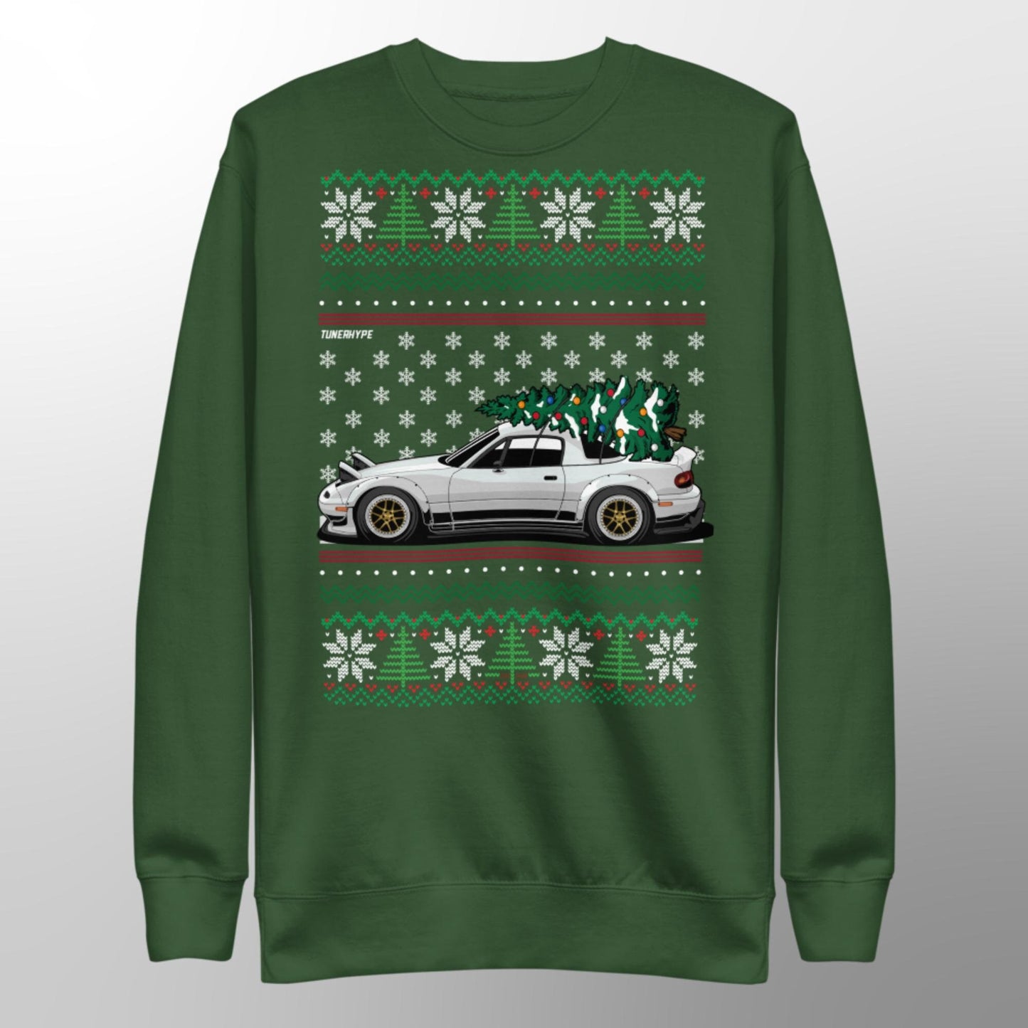 Maglione di Natale Brutto - Mazda Miata in Bianco