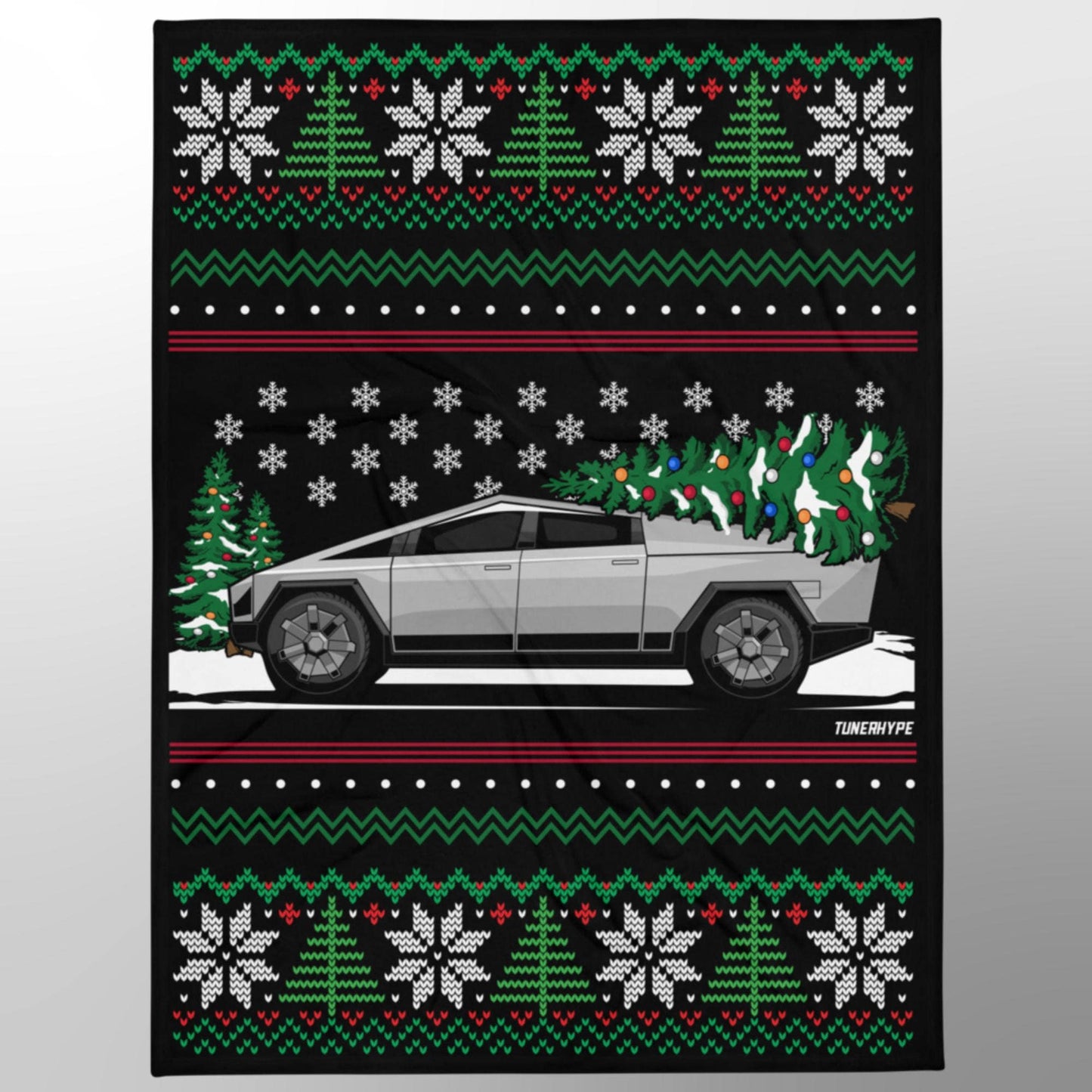 Coperta Natalizia Brutta - Tesla Cybertruck - Maglione Natalizio Brutto, Regalo di Festa per Appassionati di Auto, Regalo Natalizio Divertente, Natale Brutto, Regalo Tesla