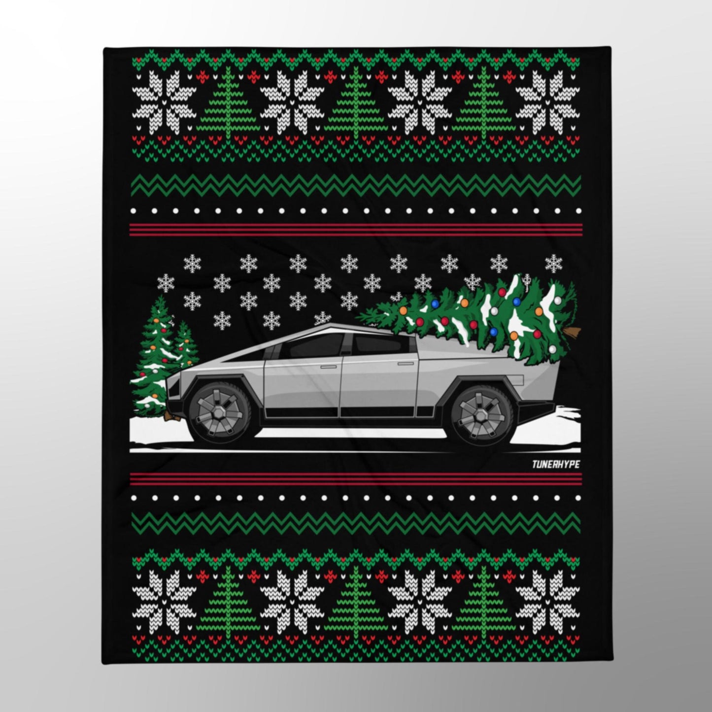 Coperta Natalizia Brutta - Tesla Cybertruck - Maglione Natalizio Brutto, Regalo di Festa per Appassionati di Auto, Regalo Natalizio Divertente, Natale Brutto, Regalo Tesla