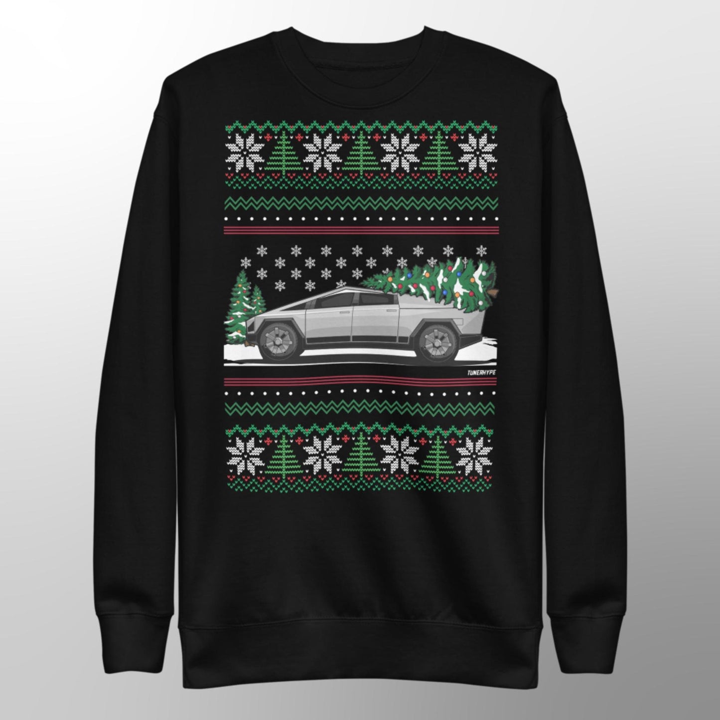 Maglione di Natale Brutto - Tesla Cybertruck -- Maglione Natalizio Brutto - Regalo per le Feste per gli Appassionati di Auto, Regalo di Natale Divertente, Regalo Tesla, Regalo Cybertruck