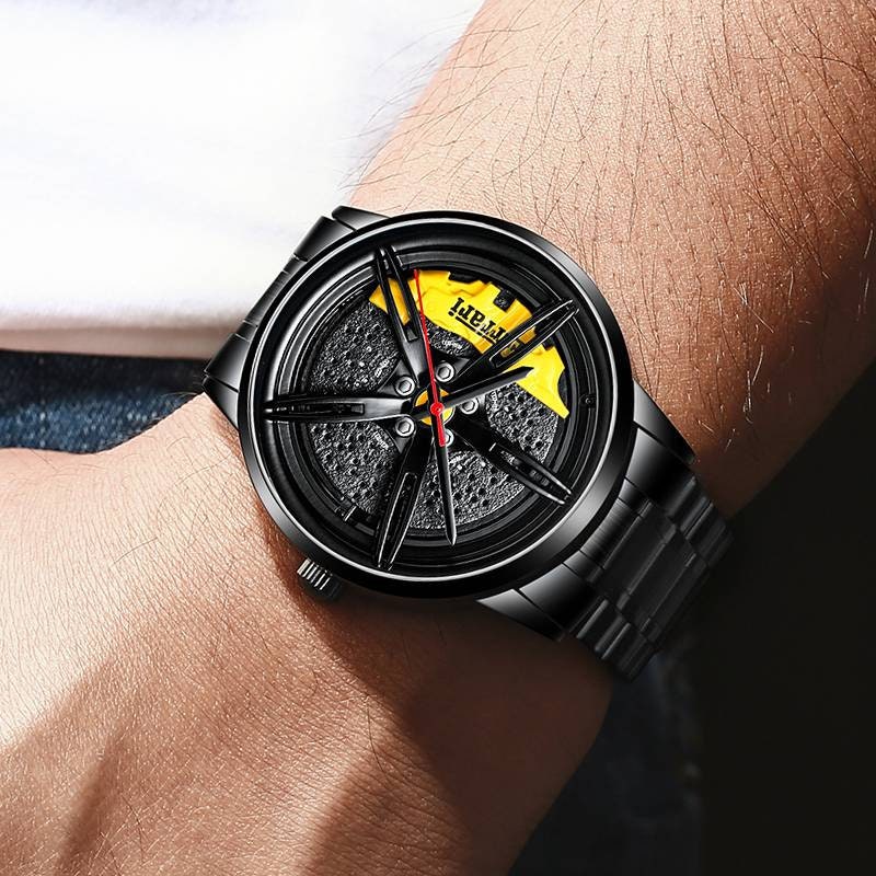 Orologio con Ruota in Lega a 5 Razze Ferrari Statica, Accessori per Appassionati di Auto