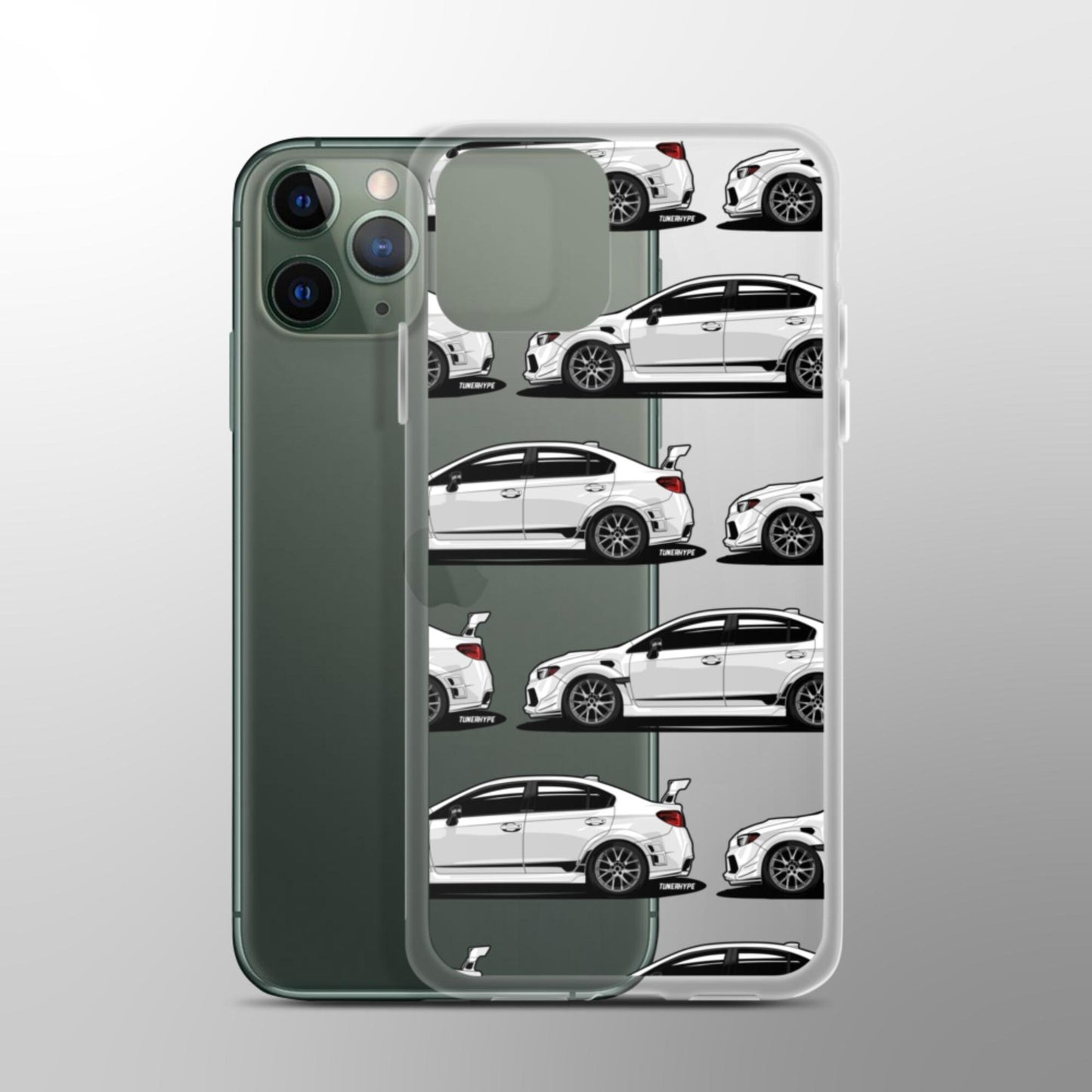 Custodia per iPhone trasparente Subaru WRX STI - Bianco cristallo