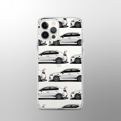 Custodia per iPhone trasparente Subaru WRX STI - Bianco cristallo