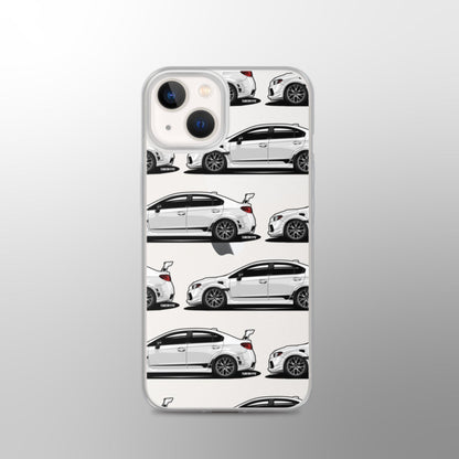 Custodia per iPhone trasparente Subaru WRX STI - Bianco cristallo