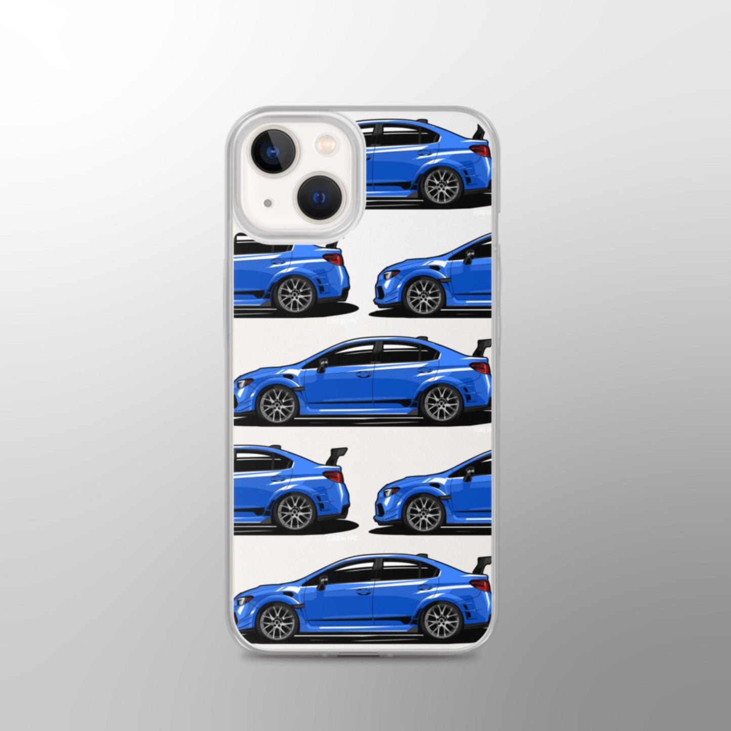 Custodia per iPhone trasparente Subaru WRX STI - Blu Rally Mondiale