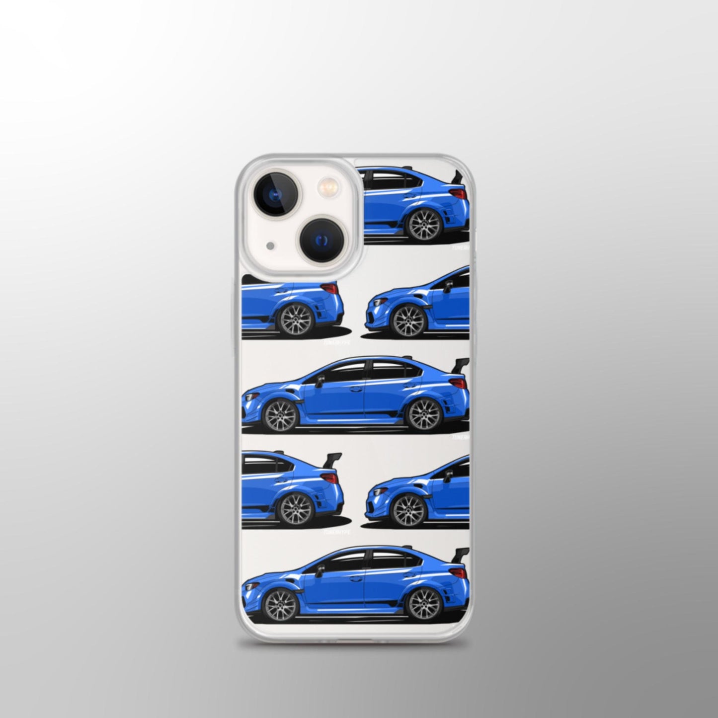 Custodia per iPhone trasparente Subaru WRX STI - Blu Rally Mondiale