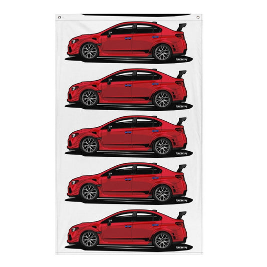 Bandiera Subaru WRX STI - Rosso Puro